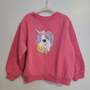 🧸2/20$ H&M Pink Unicorn Graphic Sweatshirt Sweater Size 5T Girl